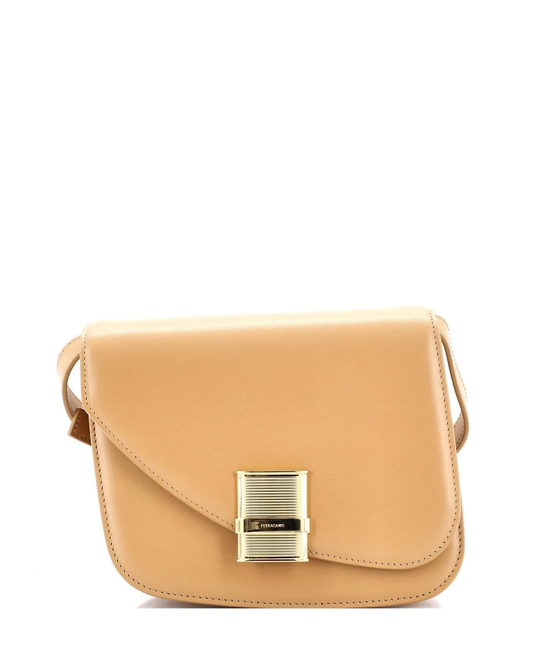 Pre-Owned Salvatore Ferragamo Small Fiamma Crossbody Bag Leather