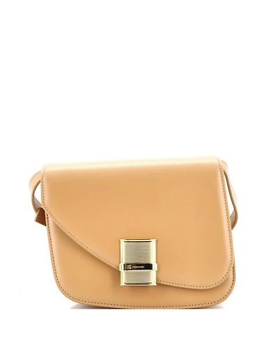 Pre-Owned Salvatore Ferragamo Small Fiamma Crossbody Bag Leather