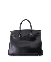 Pre-Owned Hermes Birkin 30 Handbag Black Box Calf with Palladium Hardware