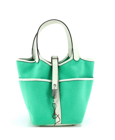 Pre-Owned HERMES Pm Cargo Picotin Lock Bag Canvas and Swift