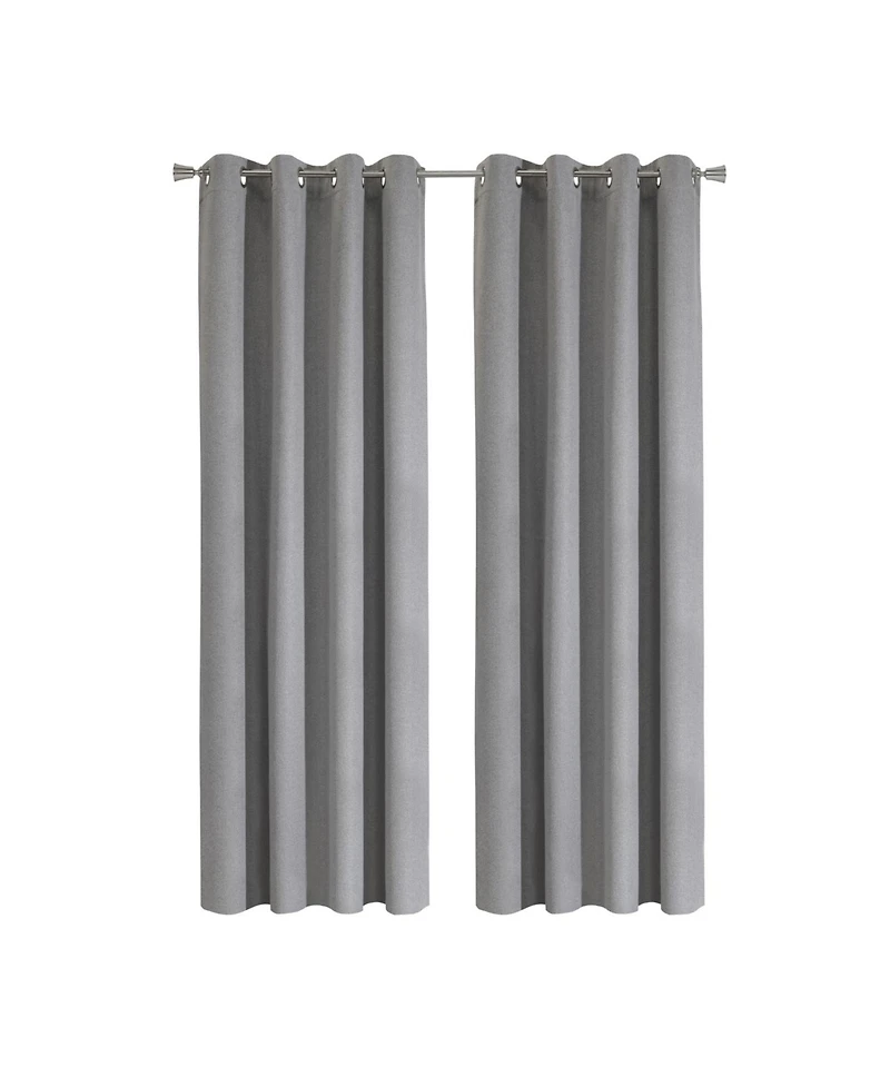 Thermaplus 100% Polyester Duo Reversible Tone Textured Blackout Grommet Curtain Panel 52" x Grey to Taupe