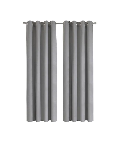 Thermaplus 100% Polyester Duo Reversible Tone Textured Blackout Grommet Curtain Panel 52" x Grey to Taupe