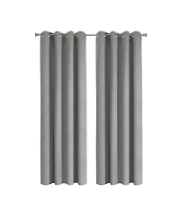 Thermaplus 100% Polyester Duo Reversible Tone Textured Blackout Grommet Curtain Panel 52" x Grey to Taupe