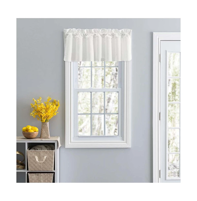 Ellis Stacey 3" Rod Pocket High Quality Fabric Solid Color Window Lined Filler Valance 42"x13" Ice Cream