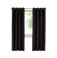 Thermaplus Navar Blackout Suede Textured Window Treatment Grommet Curtain Panel for Bedroom Livingroom 54" x Black