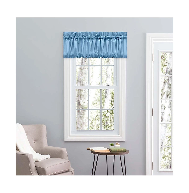Ellis Stacey 1.5" Rod Pocket High Quality Fabric Solid Color Window Balloon Valance 60"x15" Slate
