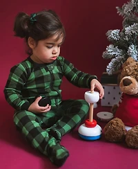 Leveret Kids Footed Cotton Plaid Holiday Pajamas