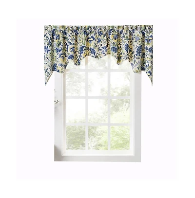 Ellis Curtain Regency Swag Shaped 3" Rod Pocket Valances for Windows 100" x 30" Blue