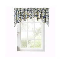 Ellis Curtain Regency Swag Shaped 3" Rod Pocket Valances for Windows 100" x 30" Blue
