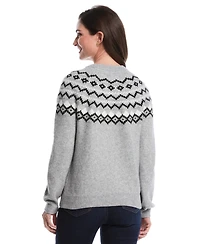 Rafaella Petite Crew Neck Fair Isle Long Sleeve Sweater