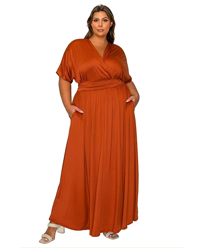 L I V D Plus Raffi Empire Waist Pocket Maxi Dress