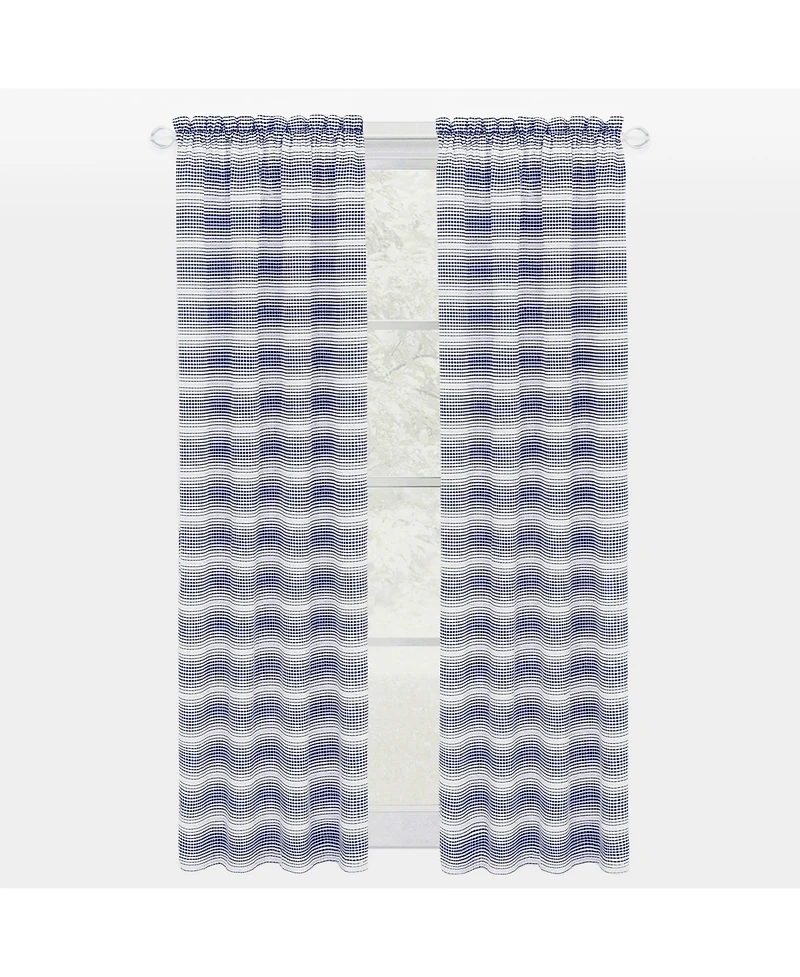 Kate Aurora 1 Piece Isabelle Abstract Rod Pocket Semi Sheer Window Curtain Panel