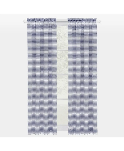 Kate Aurora 1 Piece Isabelle Abstract Rod Pocket Semi Sheer Window Curtain Panel
