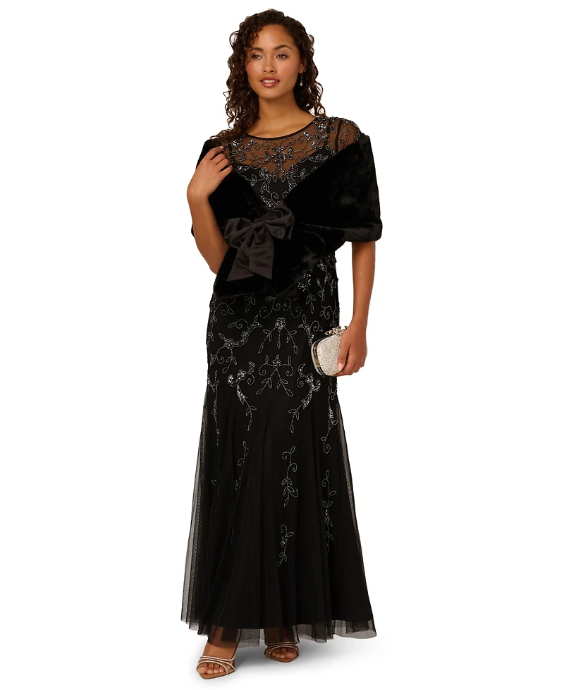 Adrianna Papell Women's Crewneck Blow Coverup Jacket