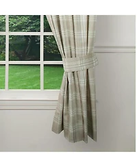 Ellis Curtain Bartlett Unlined 2-Piece Window Curtain Tailored Panels Pair With Ties - 90x63" Natural