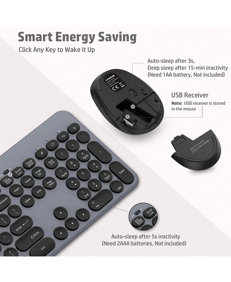 Wireless Keyboard and Mouse Combo