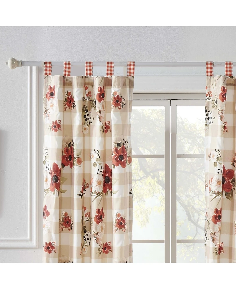 Wheatly Farmhouse Gingham Blackout Curtain Panels Pair 48" x 84" by Greenland Home Fashion