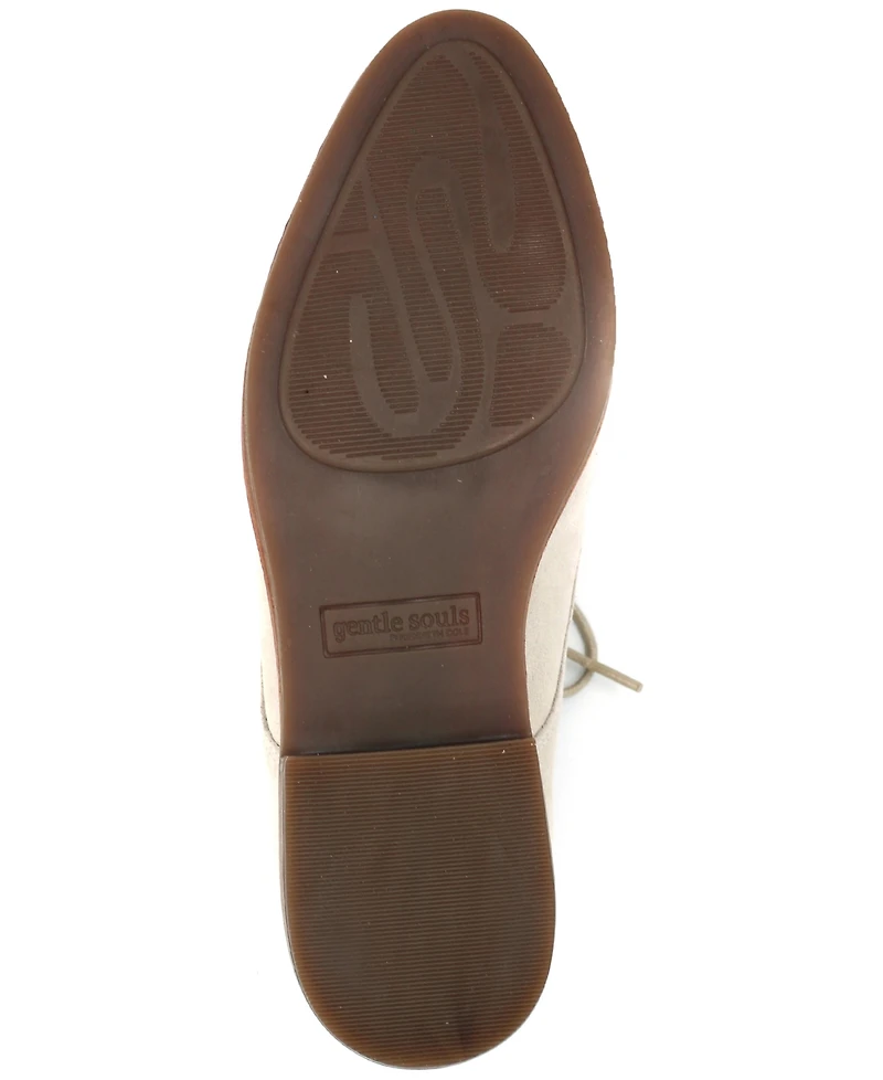 Gentle Souls Women's Aronson Almond Toe Suede Lace-Up Oxford Shoes