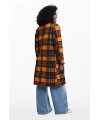 Desigual Women's Long checkered coat