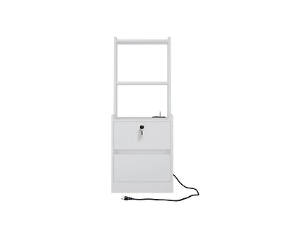 Storage Cabinet with Night Light Bookshelf