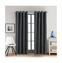 Thermaplus Alpine Blackout Premium Stylish and Functional Grommet Curtain Panel 52" x 108" Charcoal