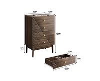 Casainc Wooden Storage Cabinet with 4 drawer
