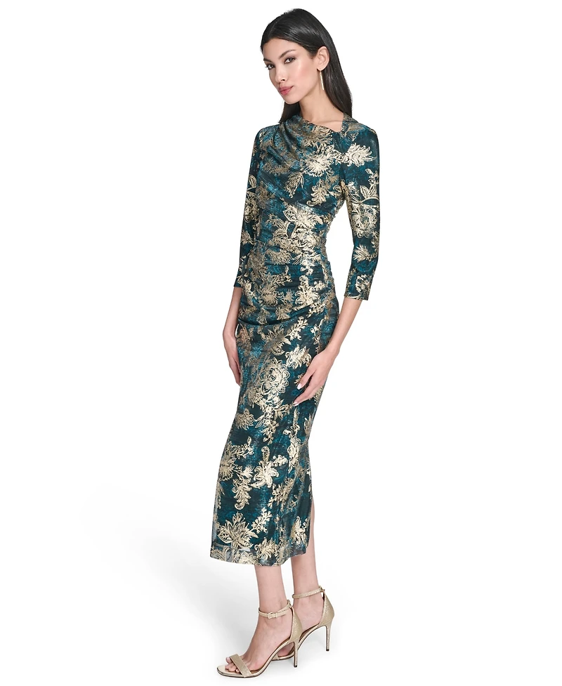 Vince Camuto Women's Metallic Crinkle Knit Dress