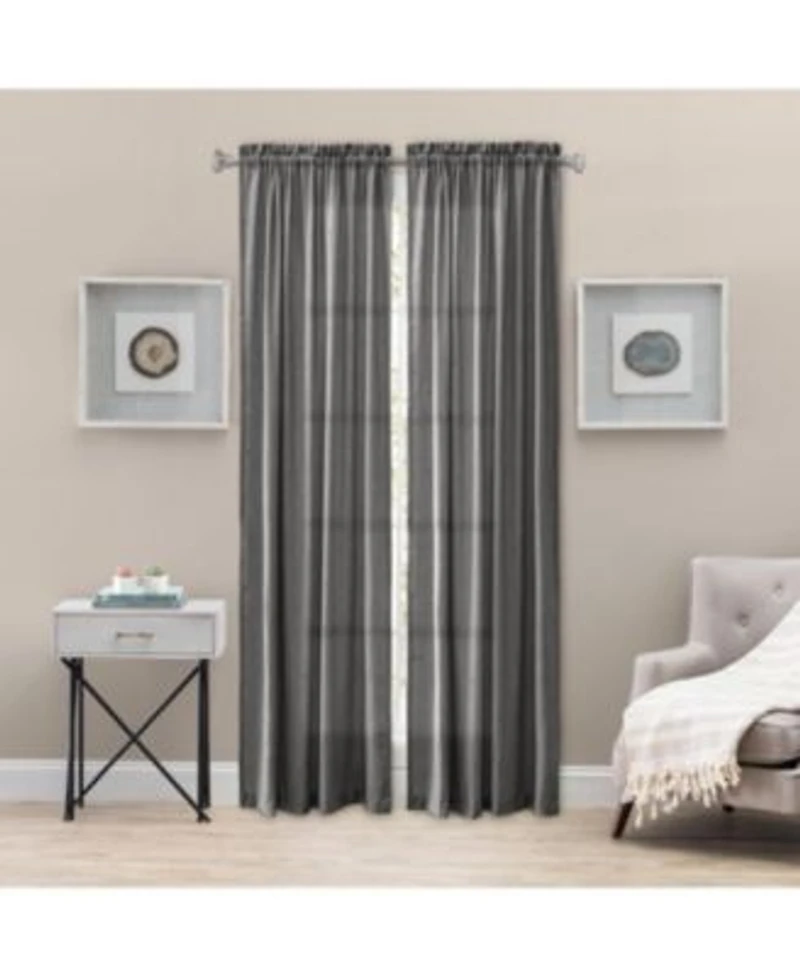 Ellis Curtain Portland Crushed Taffeta Rod Pocket Tailored Panel 48 X22 X Grey