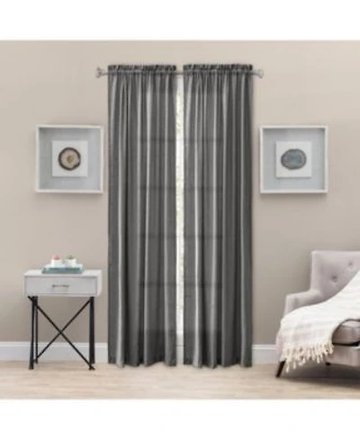 Ellis Curtain Portland Crushed Taffeta Rod Pocket Tailored Panel 48 X22 X Grey