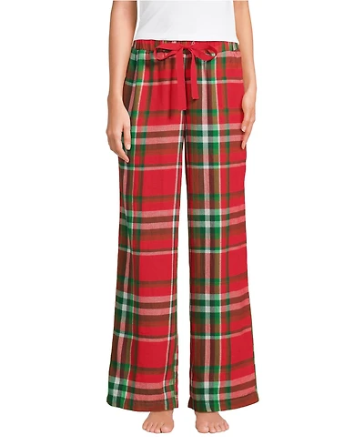 Lands' End Women's Tall Flannel Wide Leg Sleep Pants
