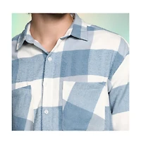 Campus Sutra Men's Powder Blue Buffalo Utility Shacket