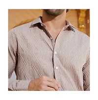 Campus Sutra Men's Dusty Pink Illuminator-Tactile Shirt
