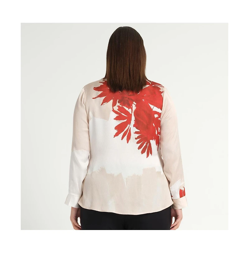 Estelle Plus Collared Long Sleeve Tops & Tees