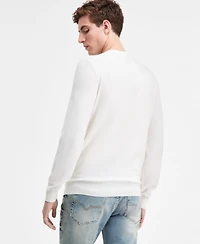 Guess Men's Karim Piquet Stitched Crewneck Sweater