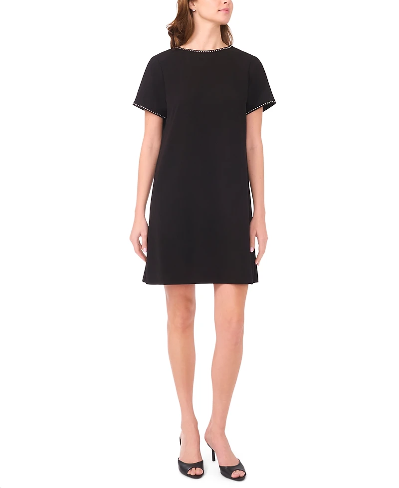 Msk Women's Short Sleeve Stud Detail Dress
