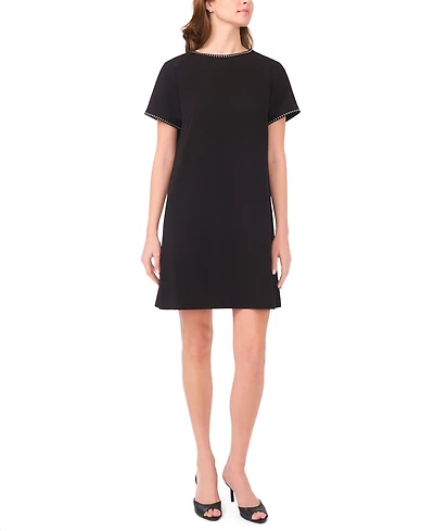 Msk Women's Short Sleeve Stud Detail Dress