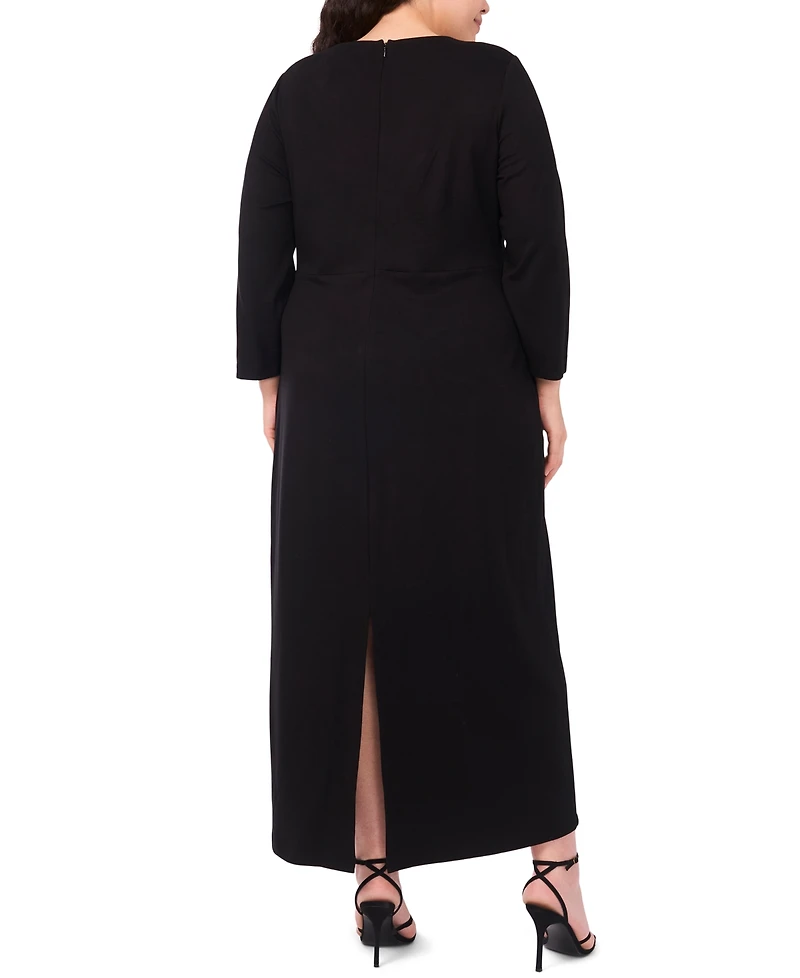 Msk Plus Surplice Belted Maxi Dress