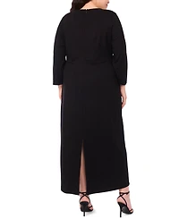Msk Plus Surplice Belted Maxi Dress