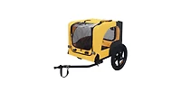 Aostirmotor Yellow Pet Bike Dog Cart for Bicycle Suitable for Small and Medium Pets Folding Cart Frame Quick Release Wheel Internal Leash