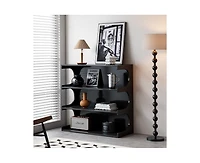 Casainc 4-Tier Book Shelf Cabinet Coffee Table with Organizer Storage Shelves