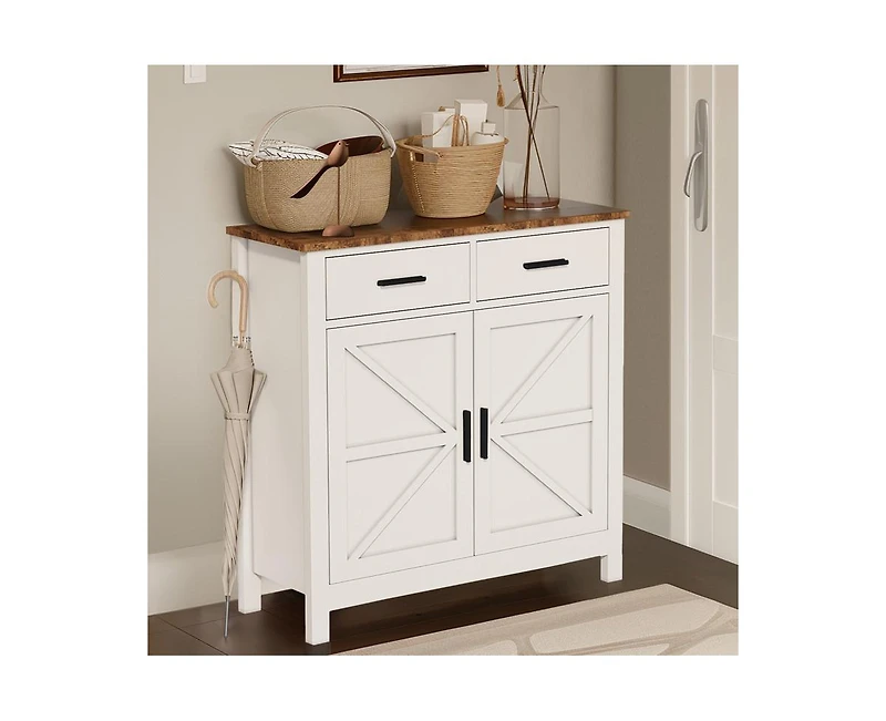 Kitchen Storage Cabinet with 2 Drawers and 2 Doors