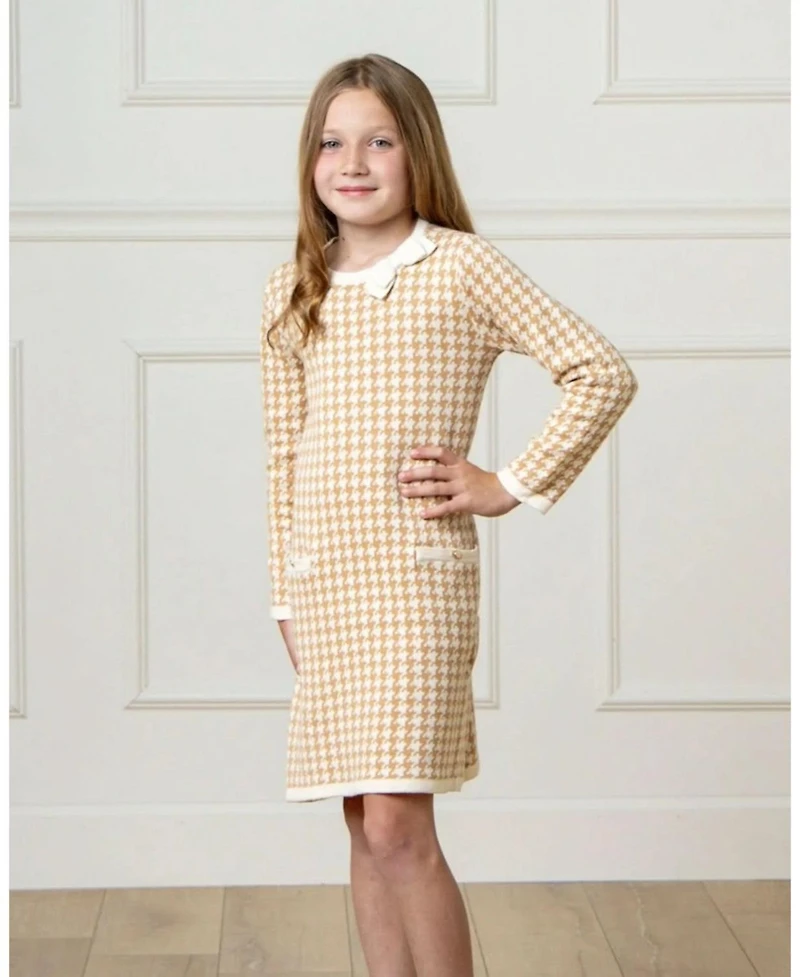 Hope & Henry Girls' Bow Detail Sweater Dress, Toddler