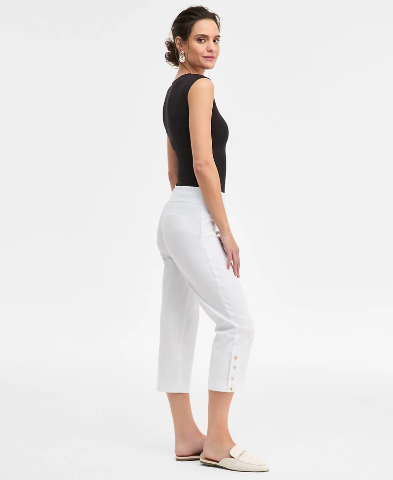 Jm Collection Women's Side-Button Pull-On Capri Pants, Macy's Exclusive