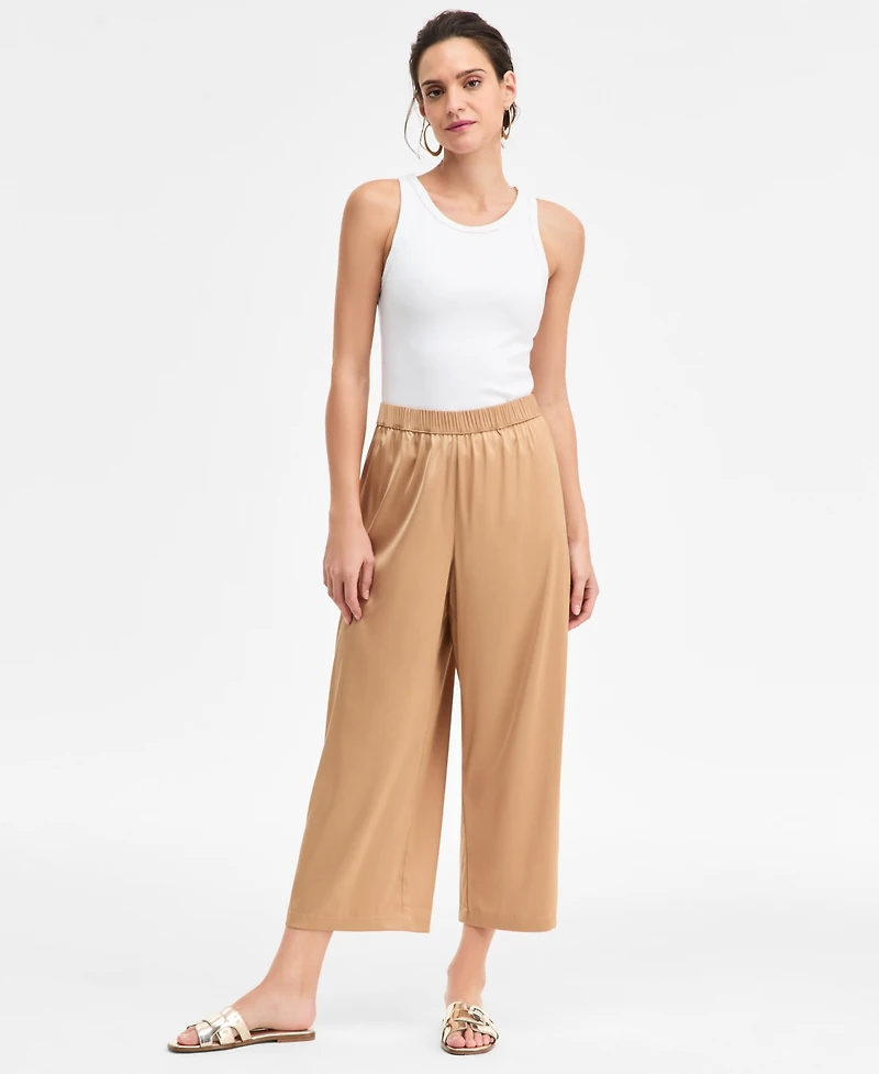 Jm Collection Women's Satin Pull-On Capri Pants, Macy's Exclusive