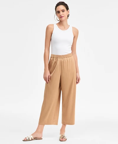 Jm Collection Women's Satin Pull-On Capri Pants, Macy's Exclusive