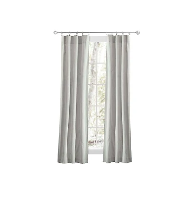 Ellis Curtain Plaza Classic Ticking Stripe Printed 3" Rod Pocket Tailored Panel Pair with Tiebacks 56" x Sage