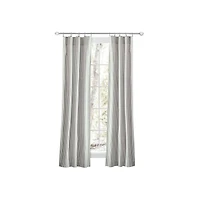 Ellis Curtain Plaza Classic Ticking Stripe Printed 3" Rod Pocket Tailored Panel Pair with Tiebacks 56" x Sage