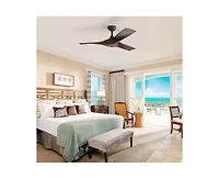 52-inch Modern Black 3 Abs Blades Ceiling Fan without Light with Six-Speed Remote Control and Forward Reverse Rotation Function