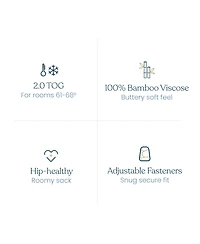 Halo Supersoft Bamboo Viscose 2.0 Tog Sleepsack Swaddle