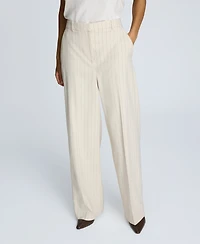 Kenneth Cole Women's Pinstripe High Rise Wide Leg Trouser